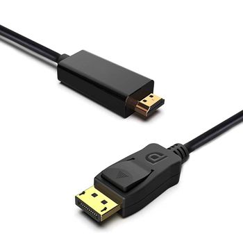 Ociodual Cable Displayport Dp A Hdtv 1,8m Negro Resolución 4k X 2k Full Hd 2160p