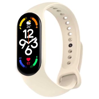 Ociodual Pulsera De Recambio De Silicona Flexible, Blanco Oficial, Compatible Con Mi Band 7 6 5