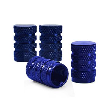 4 Tapones Circulares De Color Azul De Aluminio Para Ruedas De Automoviles.válvula Schrader Ociodual