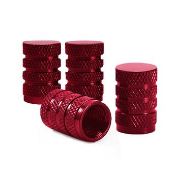 4 Tapones Circulares De Color Rojo De Aluminio Para Ruedas De Automoviles.válvula Schrader Ociodual