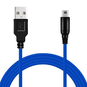 Ociodual Cable Usb 1,5m Azul Trenzado Compatible Con Ninten Dsi,dsi Xl,2ds,new 2ds Xl,3ds,new 3ds