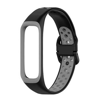 Ociodual Correa Compatible Con Samsung Galaxy Fit 2, Recambio De Color Negro Y Gris