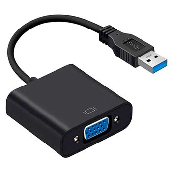 Ociodual Adaptador De Video De Usb 3.0 A Vga M/h, Resolución Hasta 1080p Full Hd Negro