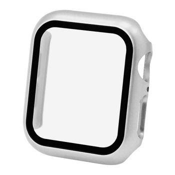 Ociodual Protector Con Cristal Templado Compatible Con Apple Watch 6/se/5/4 (44mm) Plata