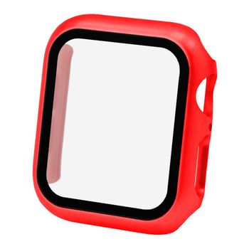 Ociodual Protector Con Cristal Templado Compatible Con Apple Watch 6/se/5/4 (44mm) Rojo