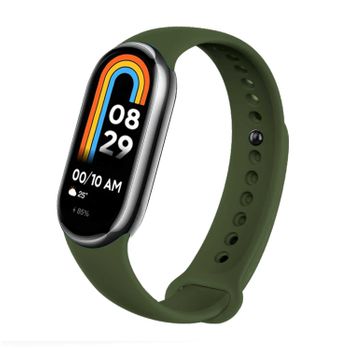 Ociodual Correa De Recambio Para Xiaomi Mi Band 8, De Color Verde Militar, Silicona, Enganche Metálico