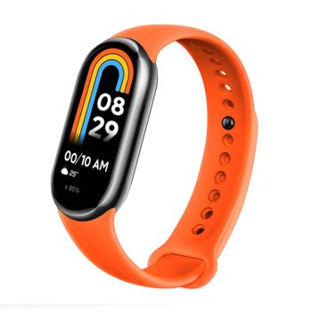 Ociodual Correa De Recambio Para Xiaomi Mi Band 8, De Color Naranja, Silicona, Enganche Metálico