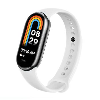 Ociodual Correa De Recambio Para Xiaomi Mi Band 8, De Color Blanco, Silicona, Enganche Metálico