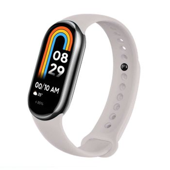 Ociodual Correa De Recambio Para Xiaomi Mi Band 8, De Color Hueso, Silicona, Enganche Metálico