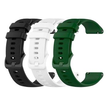 Ociodual Correa Compatible Con Reloj De 22mm, Color Negro/blanco/verde Militar
