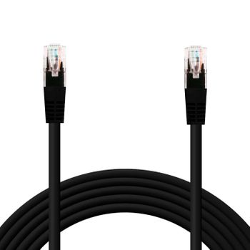 Ociodual Cable Ethernet Cat.6 De 30 Cm Cable De Red Utp Awg24 Negro 1gbps 500mhz