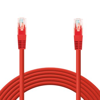 Ociodual Cable Ethernet Cat.6 De 1.0 M Cable De Red Utp Awg24 Rojo 1gbps 500mhz