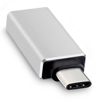 Ociodual Adaptador De Usb 3.0 Hembra A Tipo C Macho Función On The Go Plata Para Teléfonos