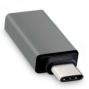 Ociodual Adaptador De Usb 3.0 Hembra A Tipo C Macho Función On The Go Gris Para Teléfonos