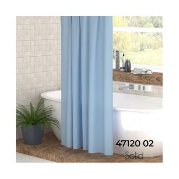 Cortina De Baño Lisa 47120 Azul 140x180 Cm.