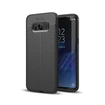 Funda Para Samsung Galaxy S8 Con Inserciones Símil Piel Negro