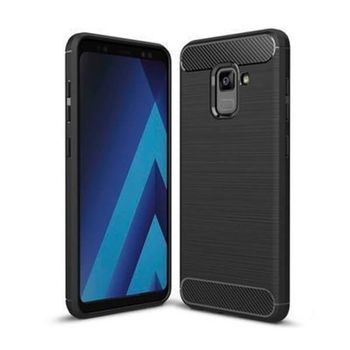 Funda Silicona Símil Fibra De Carbono Samsung Galaxy A8 (2018)