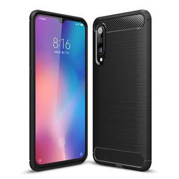 Funda Silicona Xiaomi Mi 9 Fsapxm9 Fibra Carbono Negra