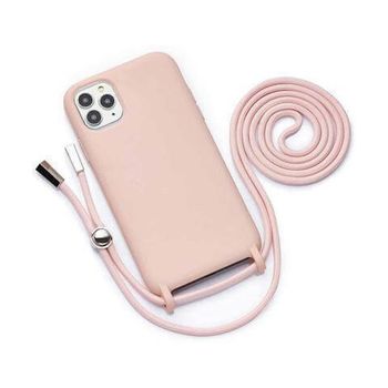 Funda Colgante De Silicona Premium Rosa Con Cuerda Para Iphone Se 2020 / 8 / 7