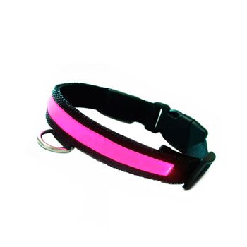 Collar Led Para Perro Iluminación Para Paseos Nocturnos Collar De Color Rosa Para Mascotas  Talla L