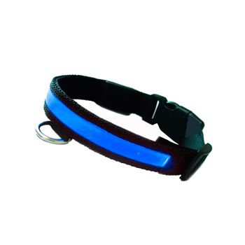 Collar Led Para Perro Iluminación Para Paseos Nocturnos Collar De Color Azul Para Mascota Talla M