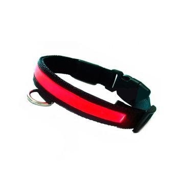 Collar Led Para Perro Iluminación Para Paseos Nocturnos Collar De Color Rojo Para Mascotas Talla S