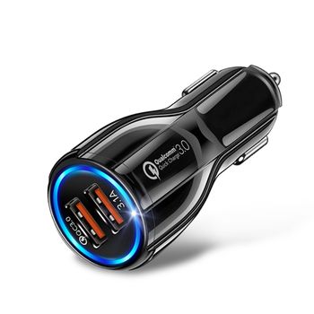 Compra Niucom Cargador rápido de mechero para móvil 36W dual USB ( 18w Tipo  C PD + 18W USB QC 3 ) cable no incluido