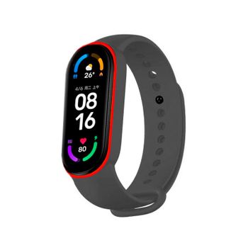 Correas De Silicona Para Xiaomi Mi Band 6 Rojo / Negro