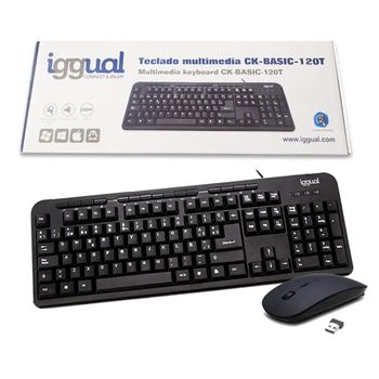 Iggual Pack De Teclado Ck Basic + Ratón Inalámbrico 2.4ghz Para Ordenador Pc Y Portátil