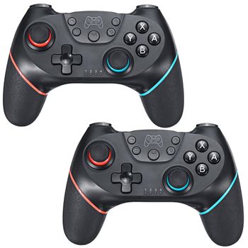 Pack De 2 Mando Inalámbrico Para Nintendo Switch Controlador Para Consola Portátil Conexión Bluetooth Con Vibración Botón De Turbo Batería Recargable