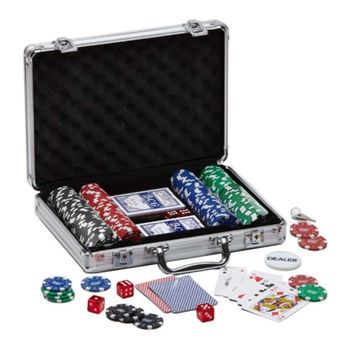 Set De Póker Profesional Con 200 Fichas, Juego Con Maletín De Aluminio Y Dos Barajas De Cartas Premium De Póquer, Blackjack Y Ruleta