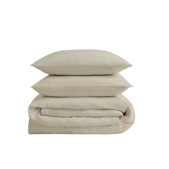 Set 2 Fundas De Almohada 50x75 De Lino Lavado Y Algodon Beige. con Ofertas  en Carrefour