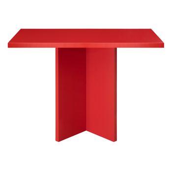 Mesa De Comedor Cuadrada Lacada Mdf 3cm Rojo Llama 100x100cm