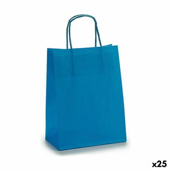 Bolsa De Papel 18 X 8 X 31 Cm Azul (25 Unidades)