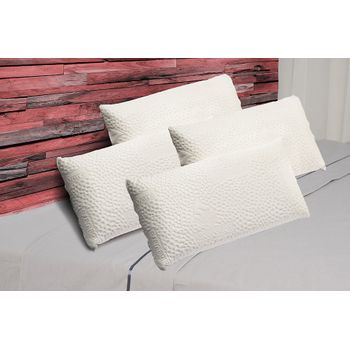 Pack 4 Almohadas Visco Luxury Aloe Vera 60x40 Cm Firmeza Media Termo Sensible Desenfundable