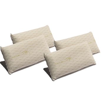 Pack 4 Almohadas Visco Natur Care 120 Cm Firmeza Media - Núcleo De Viscoelástica - Desenfundable - Color Beige