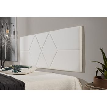 Cabecero De Cama 80 Dos Rombos Polipiel 112x57x5cm Blanco