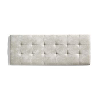 Cabecero De Cama 80 Capitone Cuadros Tela Antimanchas 112x57x5cm Blanco Roto