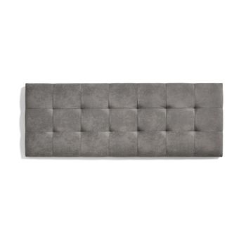 Cabecero De Cama 80 Capitone Cuadros Tela Antimanchas 112x57x5cm Gris