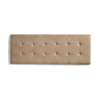 Cabecero De Cama 80 Capitone Cuadros Tela Antimanchas 112x57x5cm Camel Claro