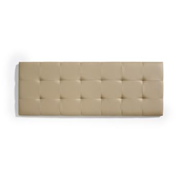 Cabecero De Cama 80 Capitone Cuadros Polipiel 112x57x5cm Camel Claro