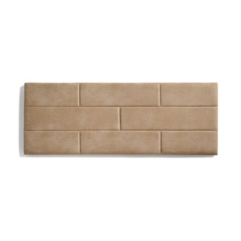 Cabecero De Cama 100 Muro Ladrillos Tela Antimanchas 112x57x5cm Camel Claro