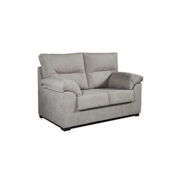 Sofa 3 Plazas Ambar En Tela Antimanchas 185x90x105 Cm Color Gris