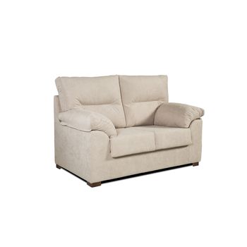 Sofa 3 Plazas Ambar En Tela Antimanchas 185x90x105 Cm Color Beige