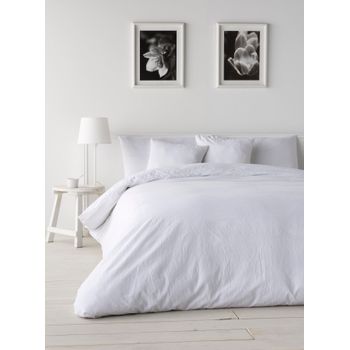 Funda Nórdica Liso Lino Blanco Cama 135 Cm Naturals