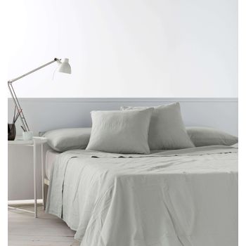 Sabana Encimera Lino Gris Cama 150