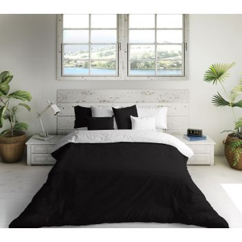 Funda Nórdica Bicolor Blanco/negro Cama 135 Cm