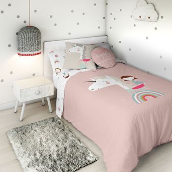 Funda Nórdica Unicorn Pink Cama 105 Cm Haciendo El Indio