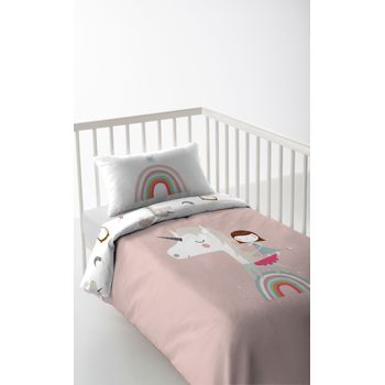 Saco Nórdico + Funda Almohada + Bajera + Relleno Cuna 60x120 Cm Rainbow  Dreams Rosa Pekebaby con Ofertas en Carrefour