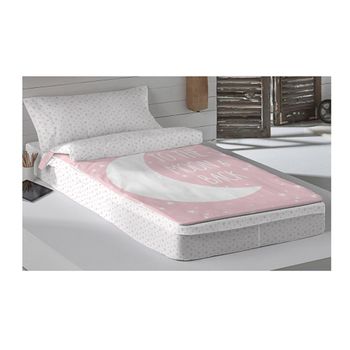 Saco Nórdico Cuatro Piezas Algodón TEX HOME Arco Iris Cama 90 cm Rosa